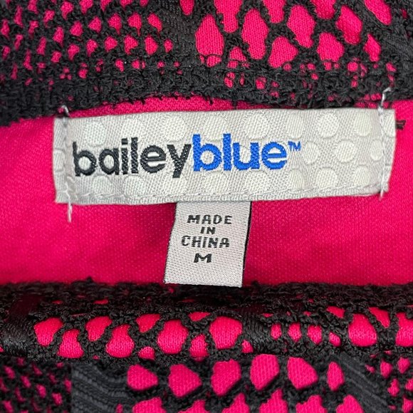 Bailey Blue pink black fuchsia flocked off shoulder bodycon dress medium MSRP 80 - Picture 10 of 12